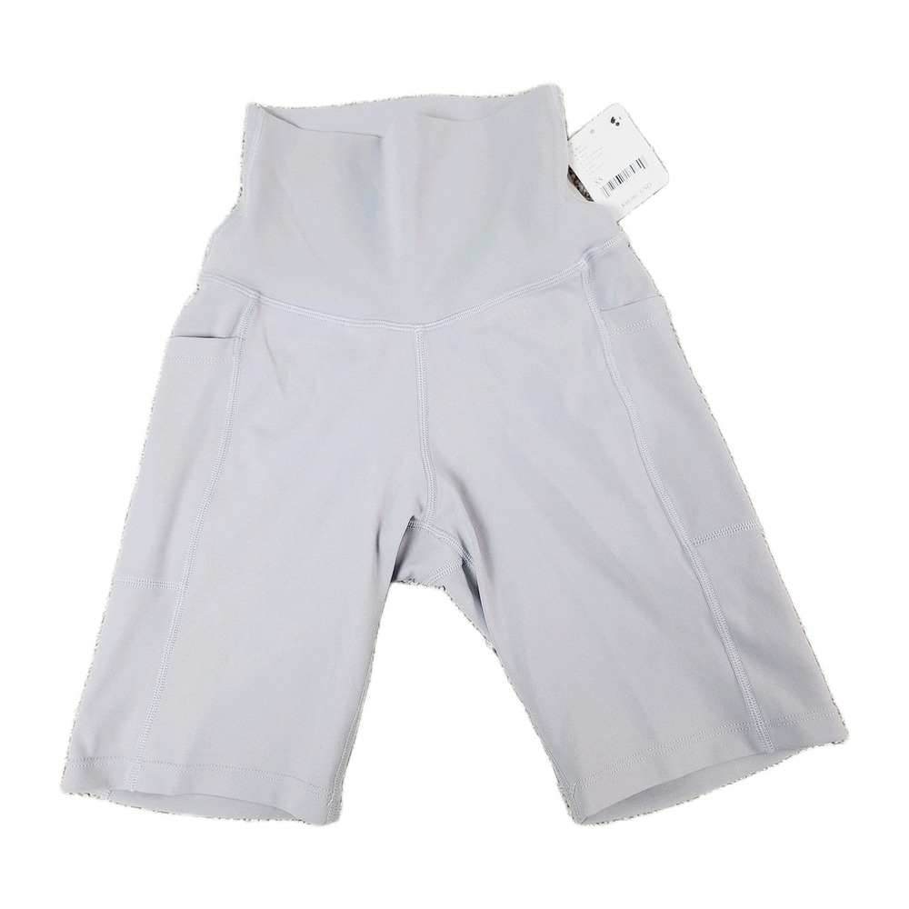 NEW FP‎ Movement High Rise Bike Shorts Grey Smoke Pocket Summer Athleisure XS